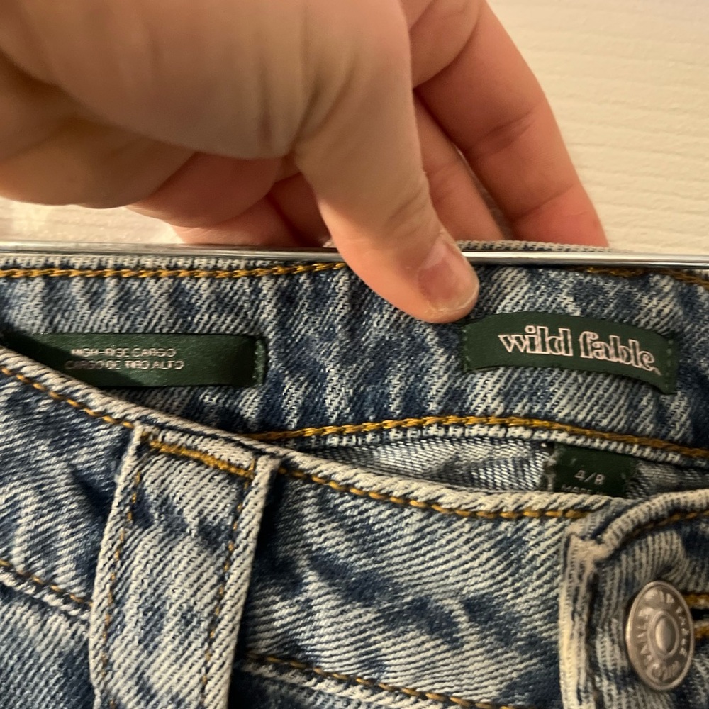 Wild Fable Women’s Relaxed High rise Cargo Blue Jeans